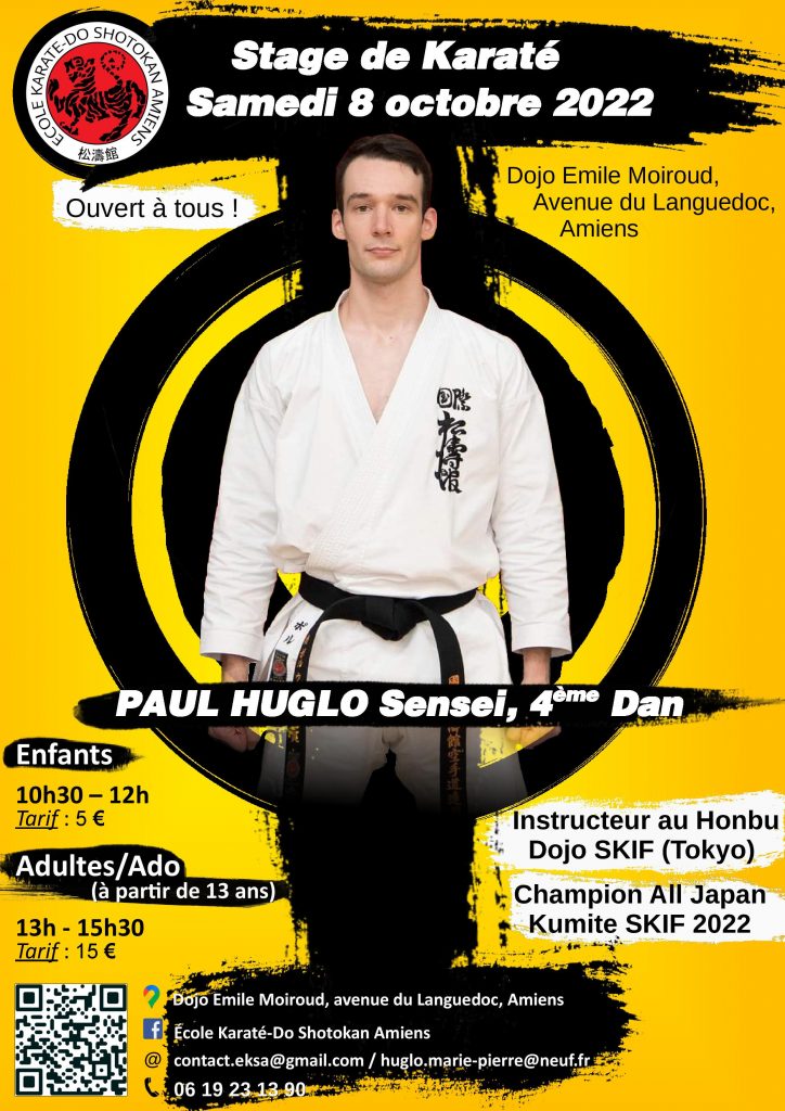 Flyer Stage de Karaté Paul Higlo Sensei